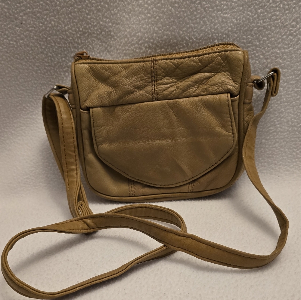 Tan Faux Leather Small Purse